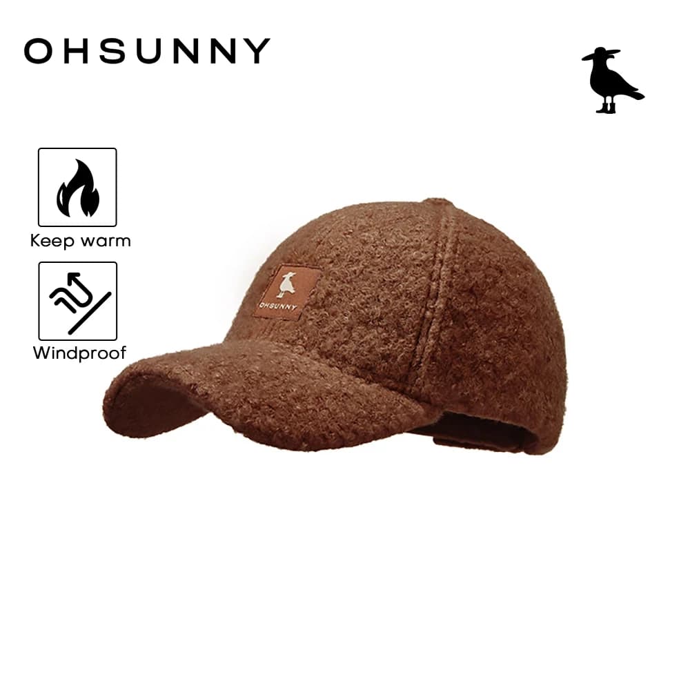 OHSUNNY Cappello da baseball in pile unisex, cappelli termici invernali per esterni, cappelli antivento per climi freddi, regolabili e antistatici