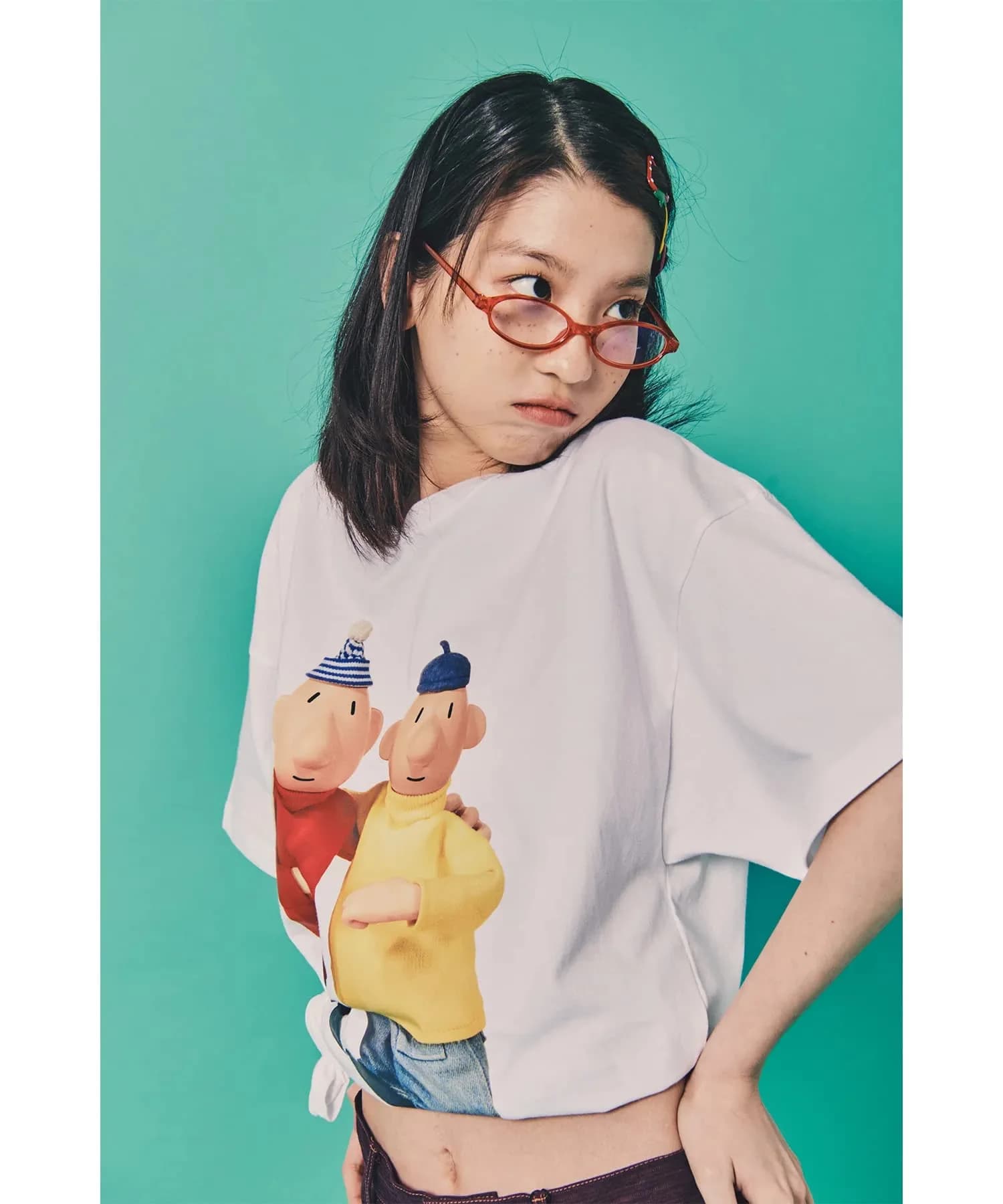 Fun Cartoon Character Print Pattern T-shirt Fashion Trend Short Sleeve Crew Neck Harajuku Kawaii T-shirt Women's Y2K Clothing