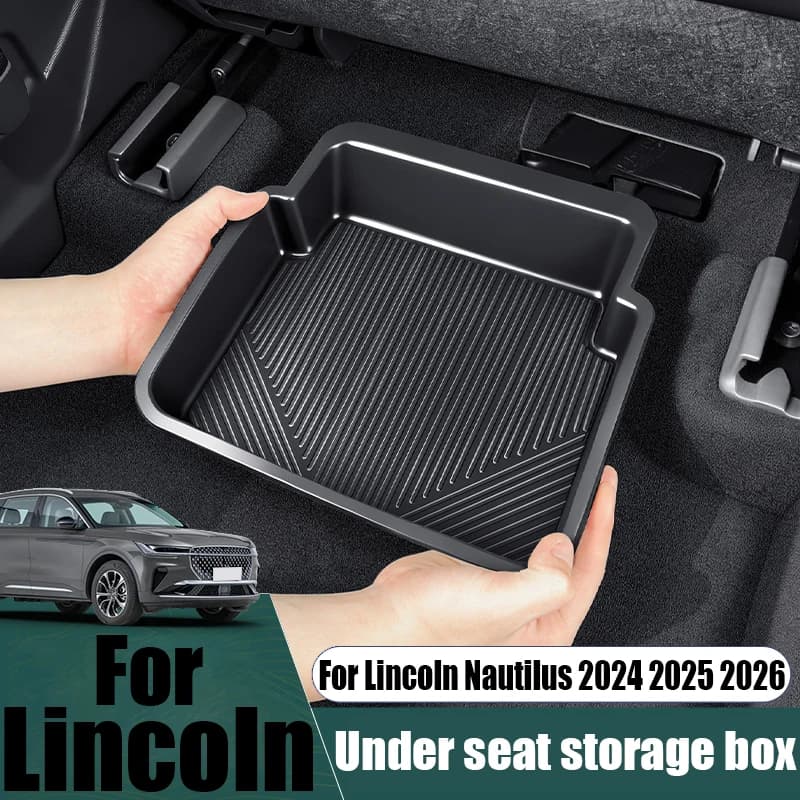 Anti-slip silicone storage box under the seat, modified auto accessories for Lincoln Nautilus 2024 2025 2026