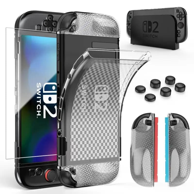 Custodia compatibile con Switch 2 Viene con 6 copritasti e protezione per lo schermo Antiscivolo, antigoccia e antigraffio Ideal Gift