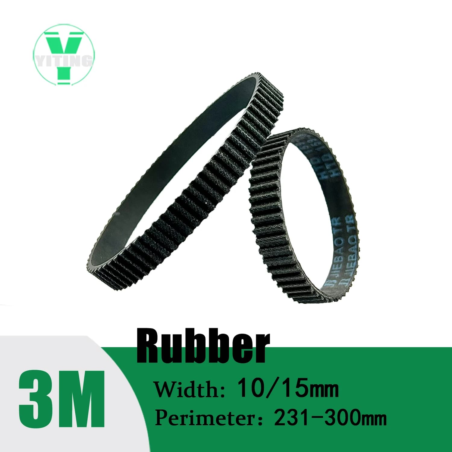 HTD-3M larghezza cinghia dentata 10/15mm gomma ad anello chiuso lunghezza 231-300mm HTD3M cinghia sincrona 3M