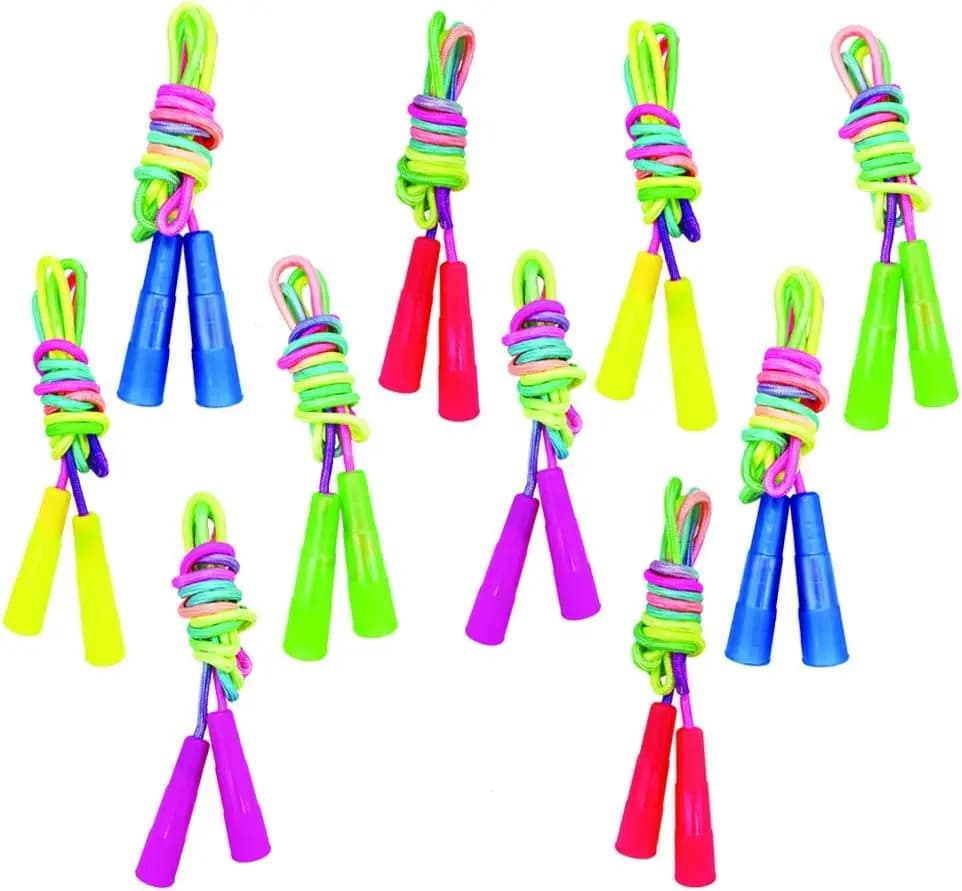 Set of 10 Cords for Jumping Children's Rainbow, Set of Cords for Jumping Nylon Resistant with Adjustable Length (2,2 Meters)