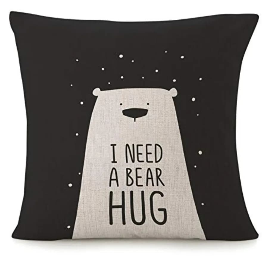 Throw Pillow Covers For Couch Funny White Polar Bear With Quote I Need A Bear Hug Cute Decorative Square Bed Or Sofa Pillows Ca