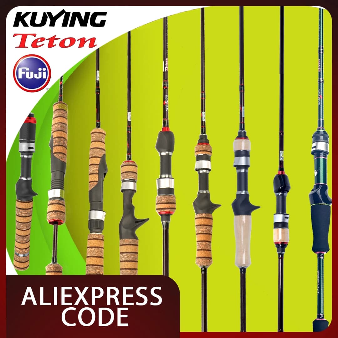 Canna da pesca KUYING TETON per baitcasting e spinning, 5'2"-6'6", ultraleggera in fibra di carbonio Toray con componenti FUJI per la pesca alla trota in fiume e lago