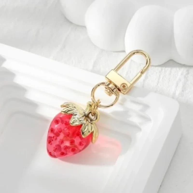 Portachiavi a Forma di Fragola, Grazioso e Semplice Portachiavi per Borse, Zaini, Borsette, Accessori per Chiavi, Charm per Borse