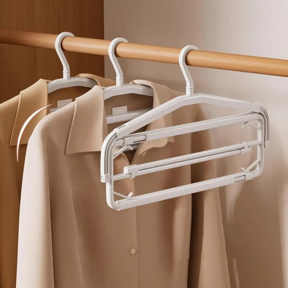 Retractable Coat Hanger Coat Drying Hanger Retractable Clothes Hanger Non-slip Folding Coat Rack Heavy Duty for Towels
