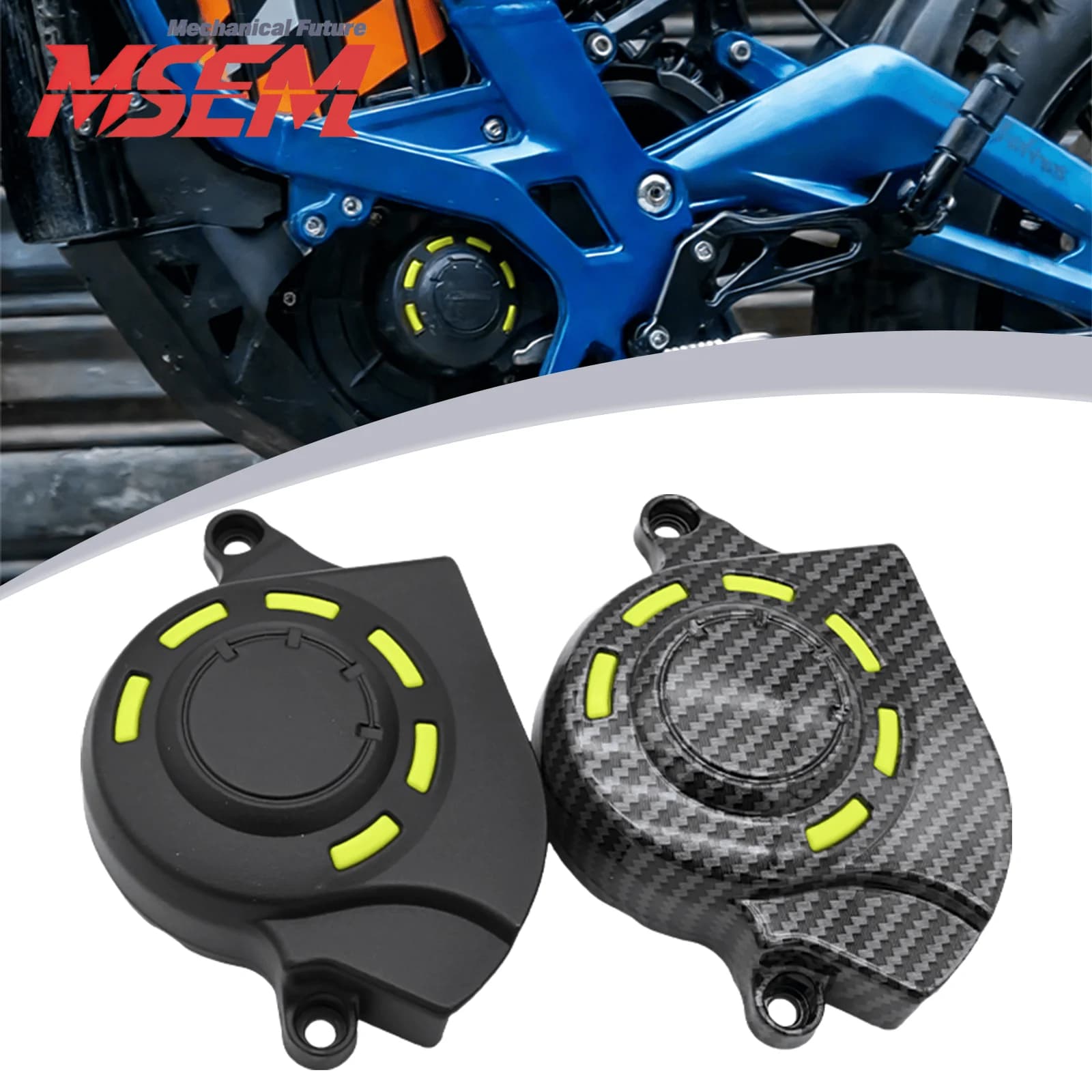 Protezione Carter Motore in Fibra di Carbonio per Sur-Ron Light Bee S & Light Bee X - Copertura Puleggia Motore per Moto Elettrica da Cross