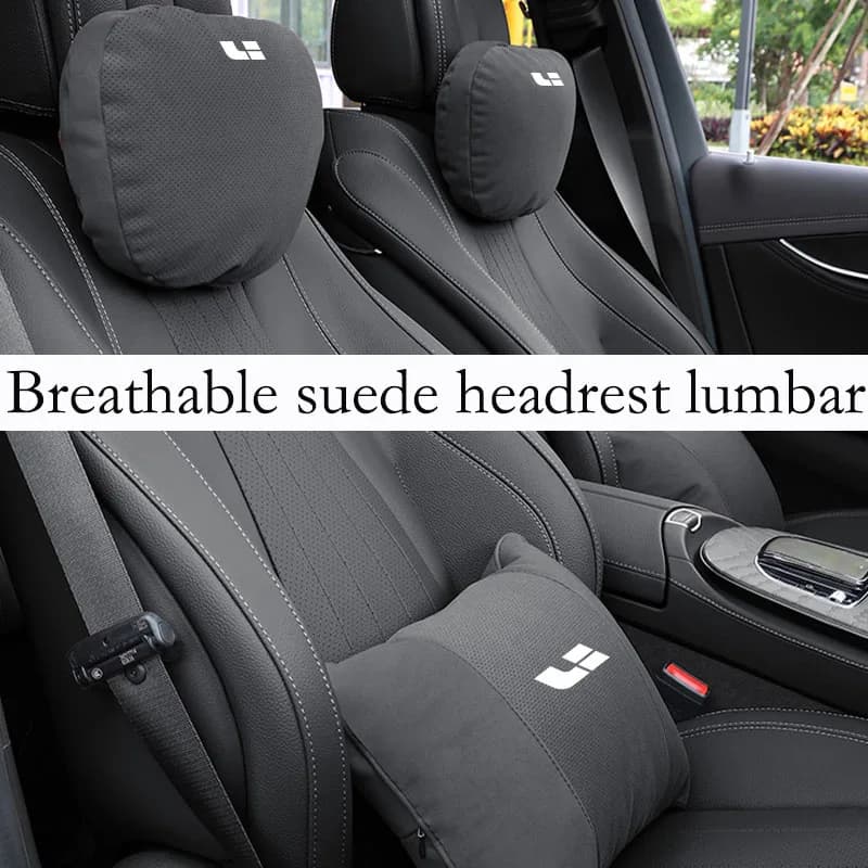 Cuscino per il collo del poggiatesta del sedile in pelle scamosciata per auto, supporto lombare adatto per Lixiang IDEAL One Auto L9 L6 L8 L7 i8 i6 Mega