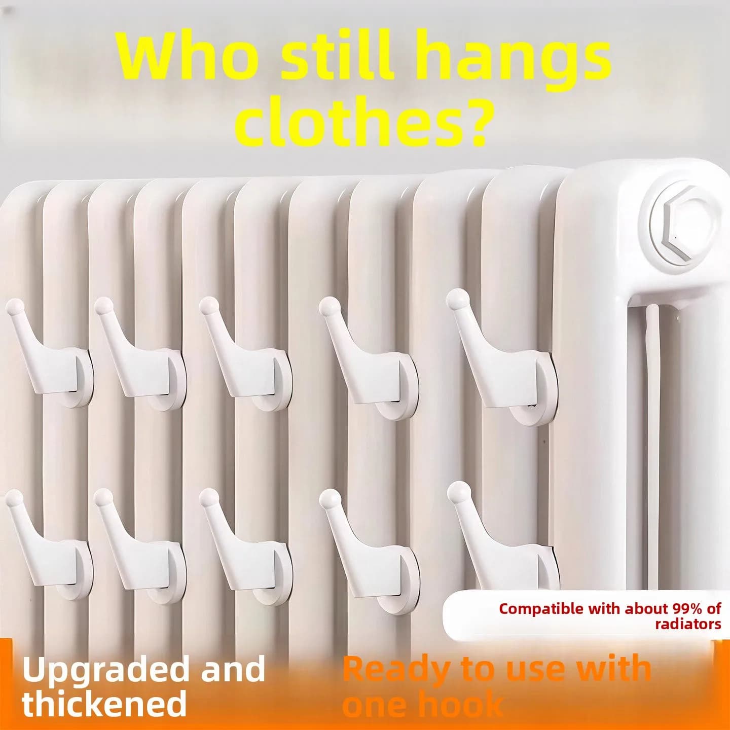 Wall hanger without drilling for radiator, hook clothes fixed, clothes organizer, tool for home organization