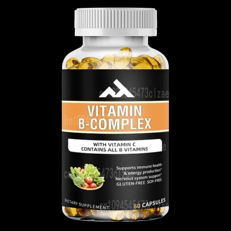 Complex vitamin B B12 B1 B2 B3 B5 B6 Rinergia, brain and heart support, improve digestion, better mood, immune capsules