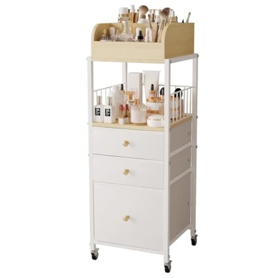 Carrello Organizzatore Trucchi con Cassetti, Organizer per Vanity, Organizzatori da Terra per Cosmetici, Smalti, Articoli Artistici