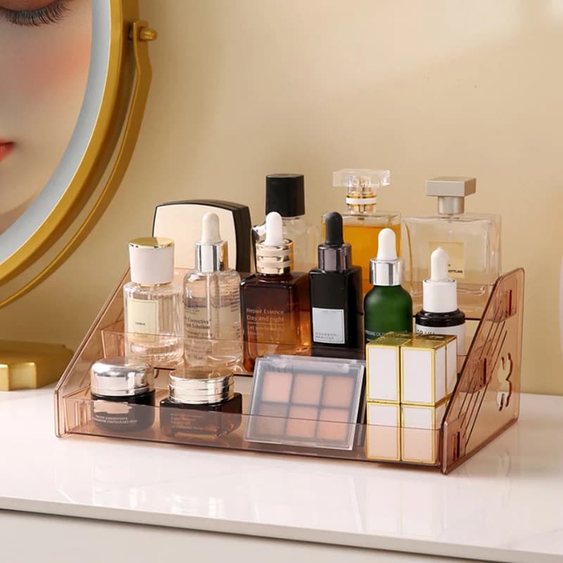 3 layer nail polish display, table cosmetic display shelf, essential oil bottle holder
