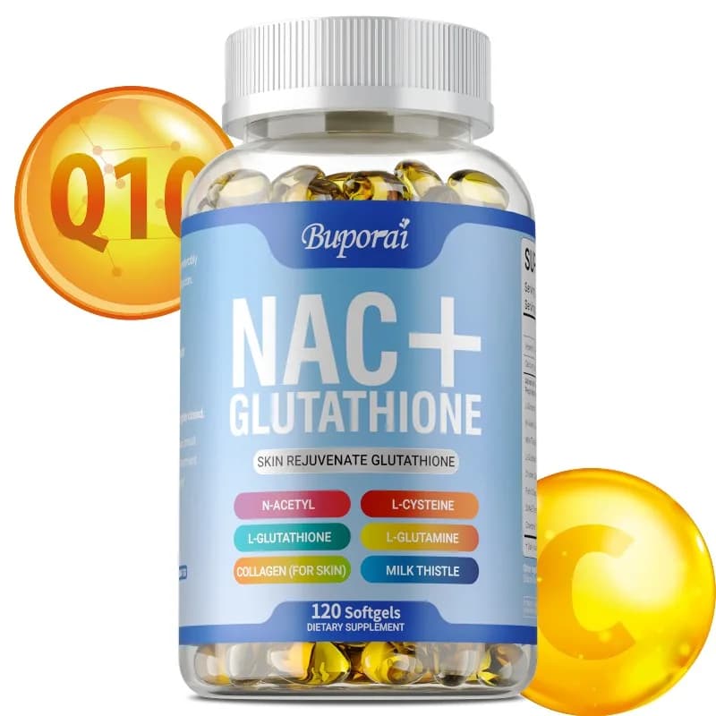 NAC & Glutathione Complex - Supports Skin, Hair and Nails Health,Promotes Collagen Production,Antioxidant,Improve Dull Skin Tone