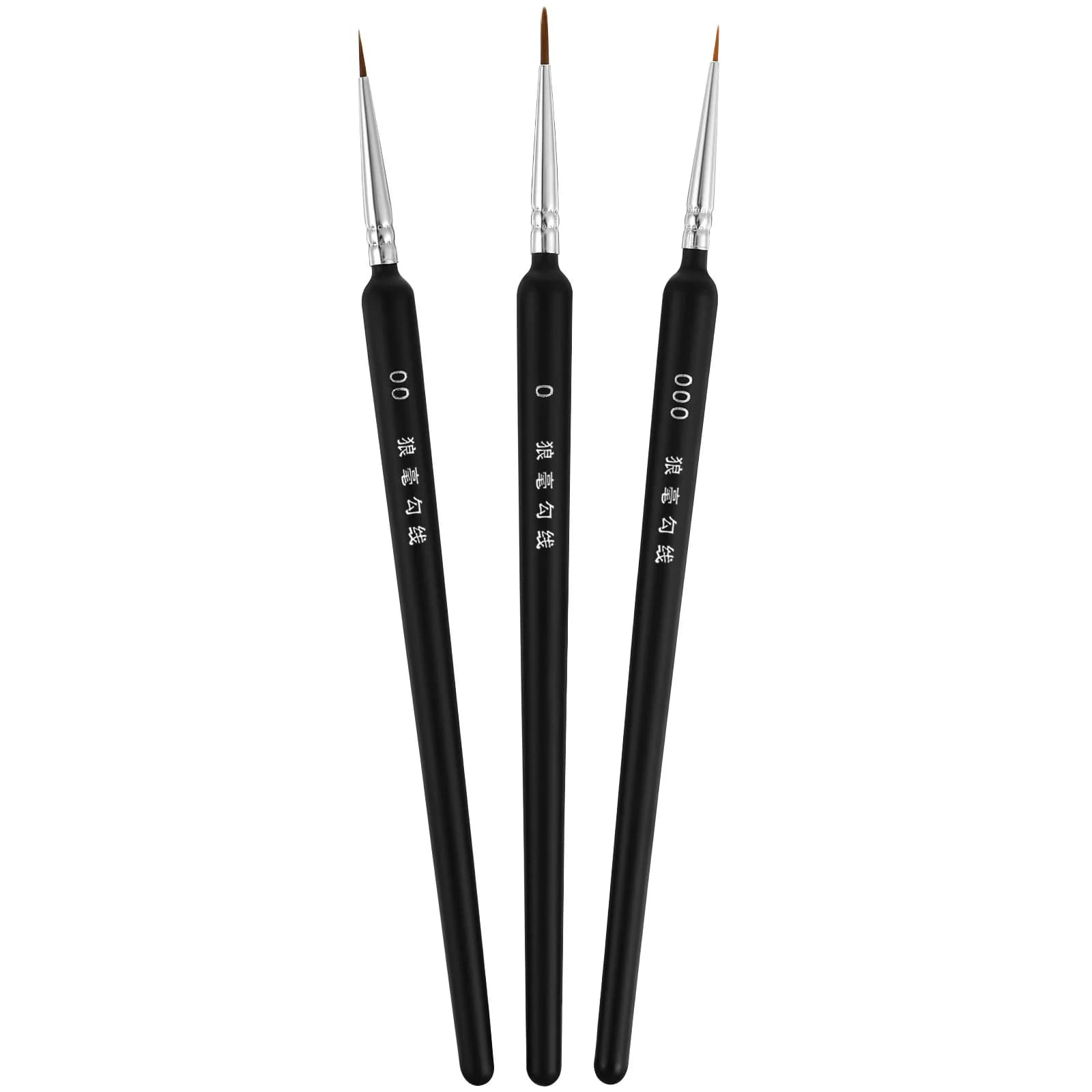 3Pcs Wolf Hair Paint Brushes Micro Detail Fine Liner Set for Watercolor Oil Miniature Painting Tools Tiny Paint