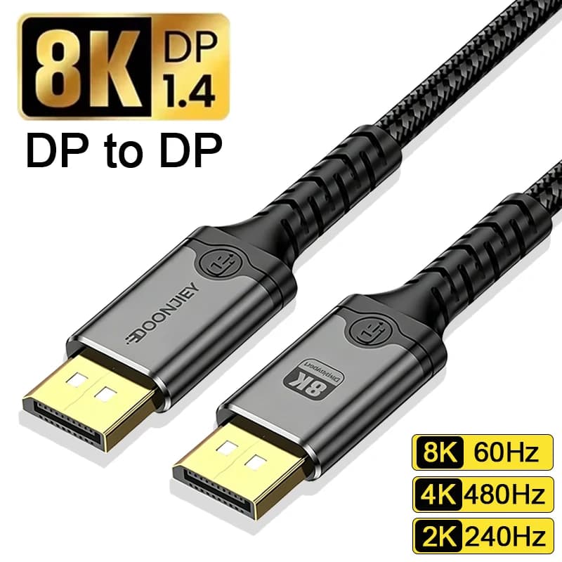 Cavo DisplayPort 1.4 8K@240Hz 4K@480Hz HDR Video Audio per Laptop, TV, Proiettore, Monitor da Gaming