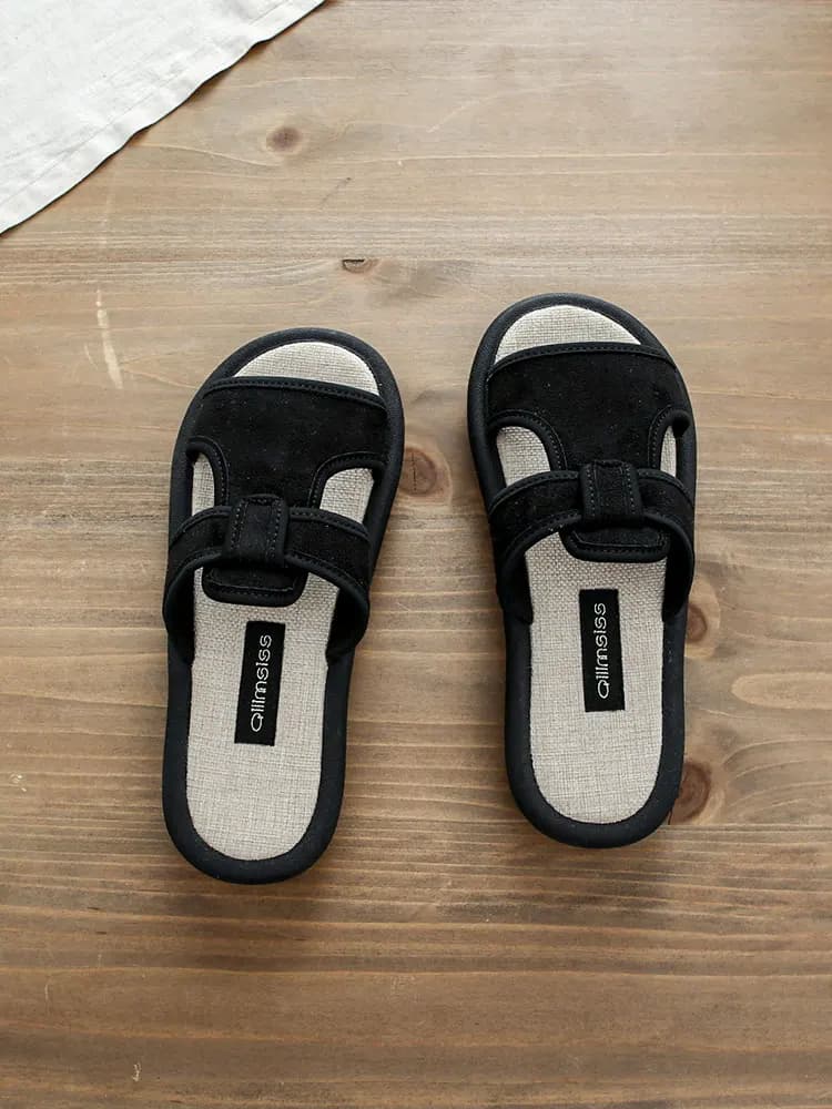 Women's Flat Sandals Summer 2026 New Hollow out Breathable Casual One-Strap Slippers Leisure Artistic Half Slippers