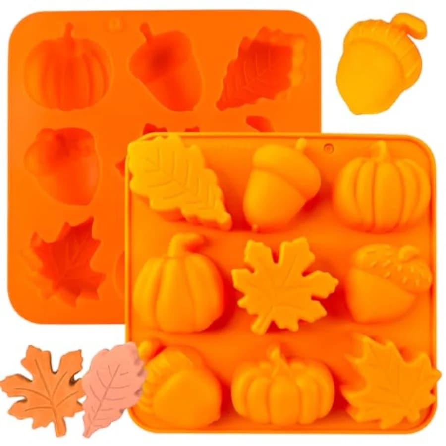 Pumpkin Molds Silicone Thanksgiving Fall Mold Maple Leaf Molds Halloween Pumpkin Ice Candy Mold Autumn Leaves Chocolate Cake Pa