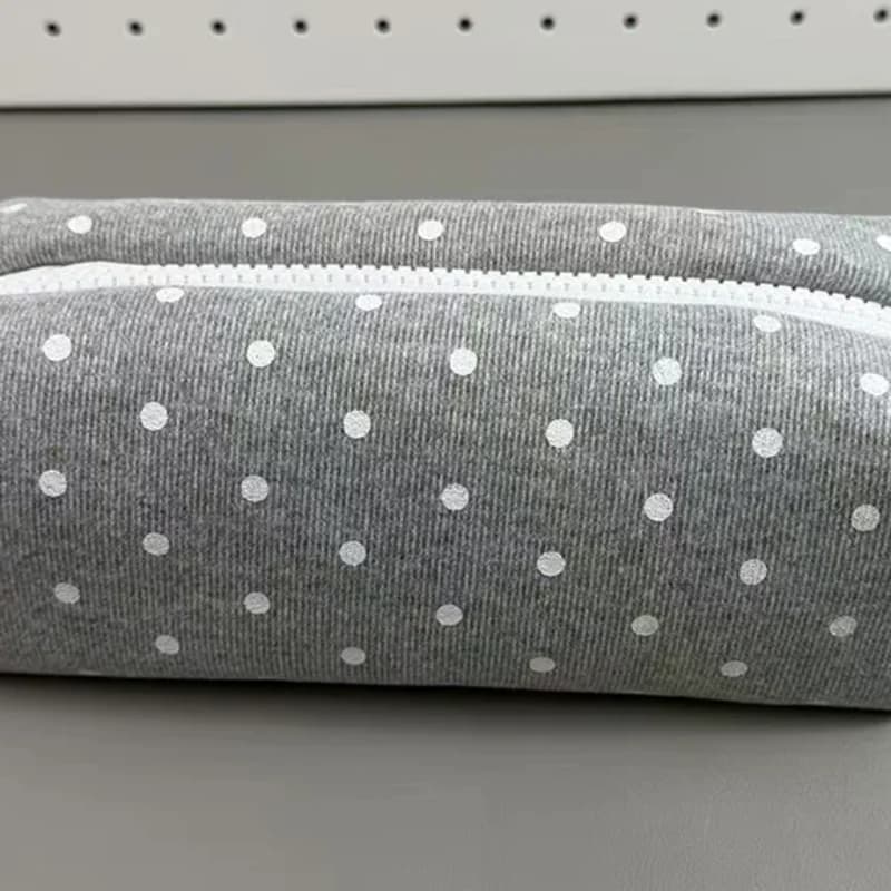 Astuccio per matite con design a pois, borsa per penne morbida e di grande capacità, astuccio per cancelleria, organizer per cancelleria, ritorno a scuola