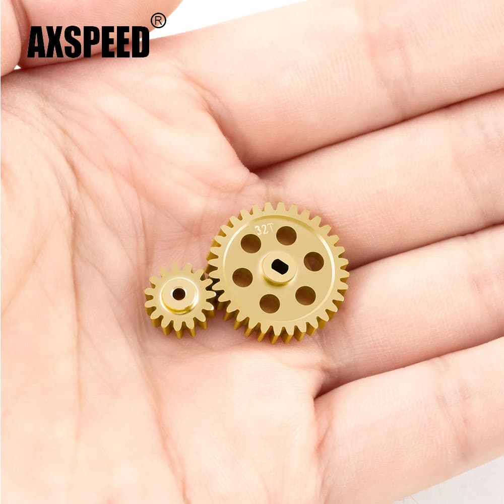 AXSPEED Ottone 15T + 32T Geaxbor Ingranaggi per LOSI 1/24 Micro-B 2WD Buggy RC Auto Parti di Aggiornamento