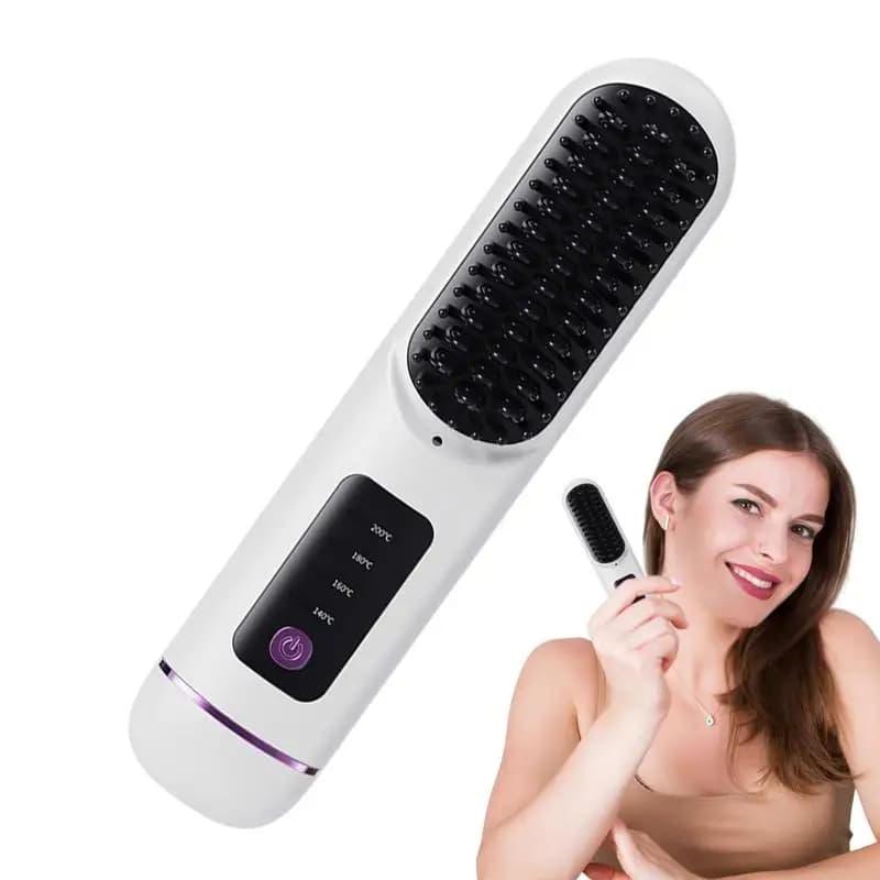 Spazzola per lisciare senza fili Piastra per capelli ricaricabile 4 Piastra per capelli a temperatura regolabile Pettine per capelli senza fili USB