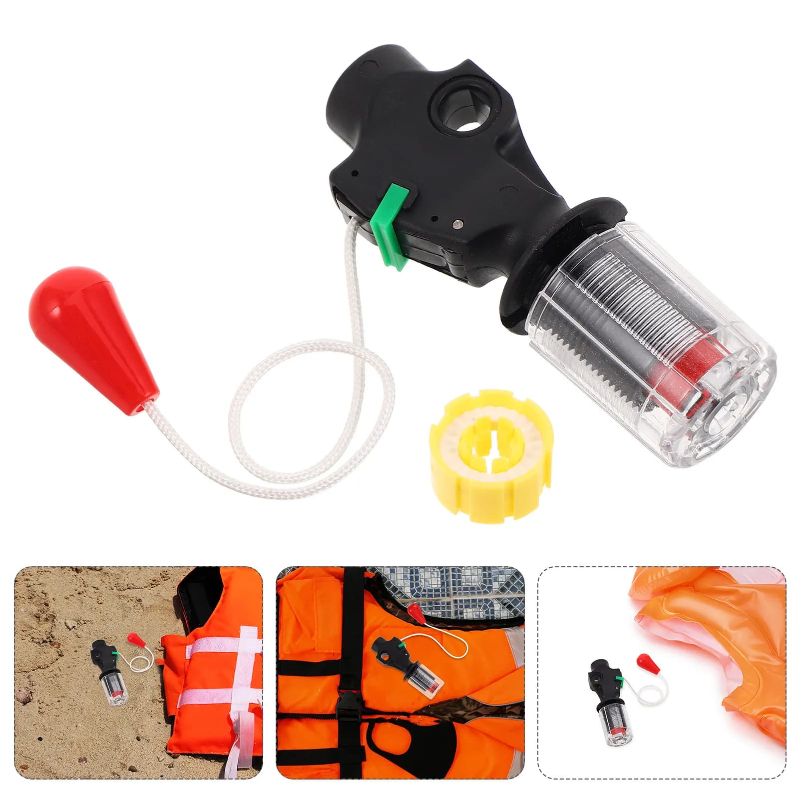 Dispositivo di Gonfiaggio Automatico per Giubbotto di Salvataggio Gonfiabile, Interruttore Manuale/Automatico Portatile per Gonfiaggio Rapido di Emergenza