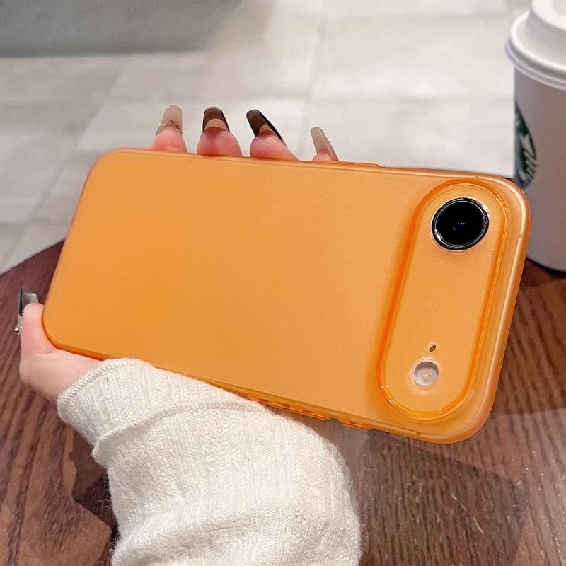 Ultra thin 0,45 mm soft silicone case for iPhone Air 17 16 15 14 Pro Max Plus 16E, caramel color, transparent and thin