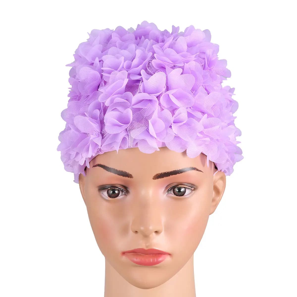 Premium Nylon Nuoto Headphone with 3D Flower Petal Design for Women, Solar Protection, Hair & Eyelets Cover, Comfortable and Anti-Slip