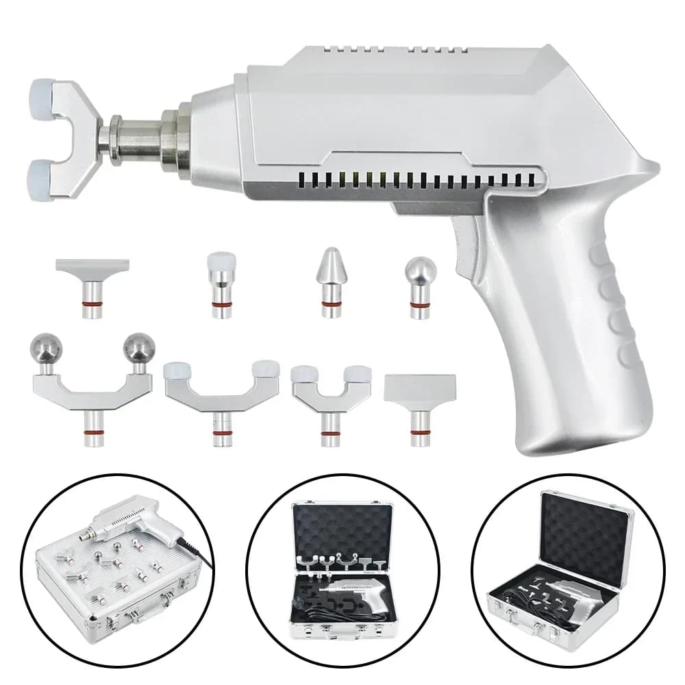 New 1500N Chiropractic Electric Instrument 2022 with 30 Levels and 8 Replaceable Heads, Vertebral Column Adjustment Gun for Cervical Massage