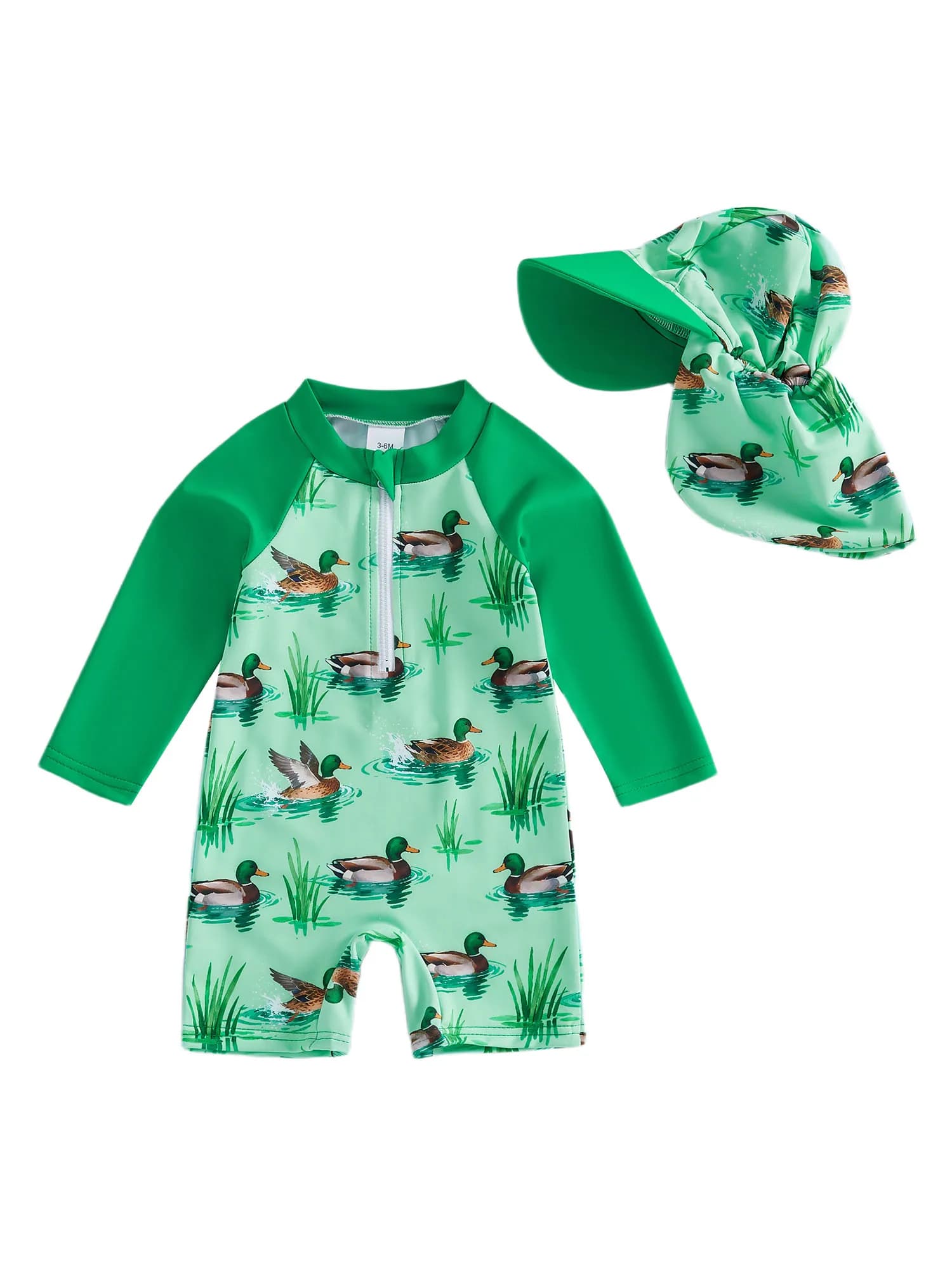 Costumi da bagno Rash Guard per bambino da bambino Costume da bagno a maniche corte con stampa di pesci di dinosauro con cappello da sole e cerniera