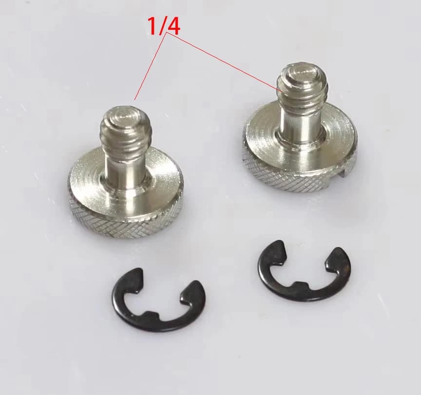 2x1/4"/Quick release plate (QR) / camera screws with clip, 1/4-20 screws with camera clip