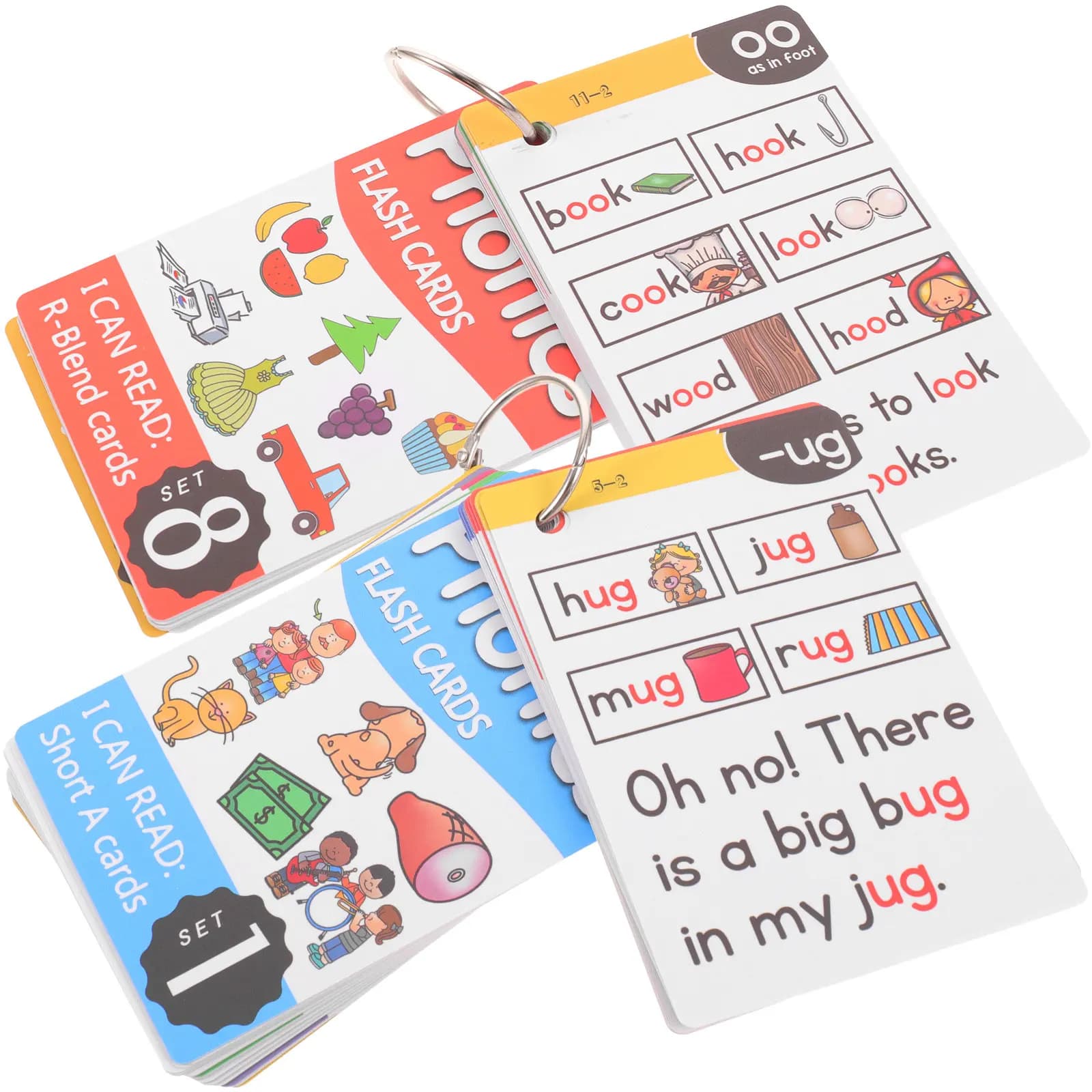 Set di Carte Didattiche per l'Apprendimento Precoce: Lettere e Parole in Inglese dai Colori Vivaci per Bambini, Sviluppo della Memoria