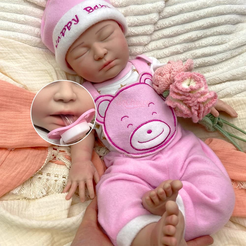 55 cm Reborn doll with Weight, Silicone, Realistic, with 3D Leather, for Photography, Usable with Ciucci