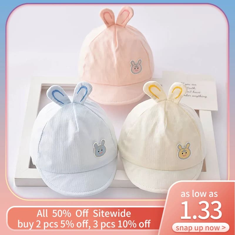 0-6 mesi neonato cappello con visiera sottile cotone bambino lingua d'anatra cappelli simpatico cartone animato infantile protezione solare berretto da baseball ragazzo ragazza bambini visiera parasole