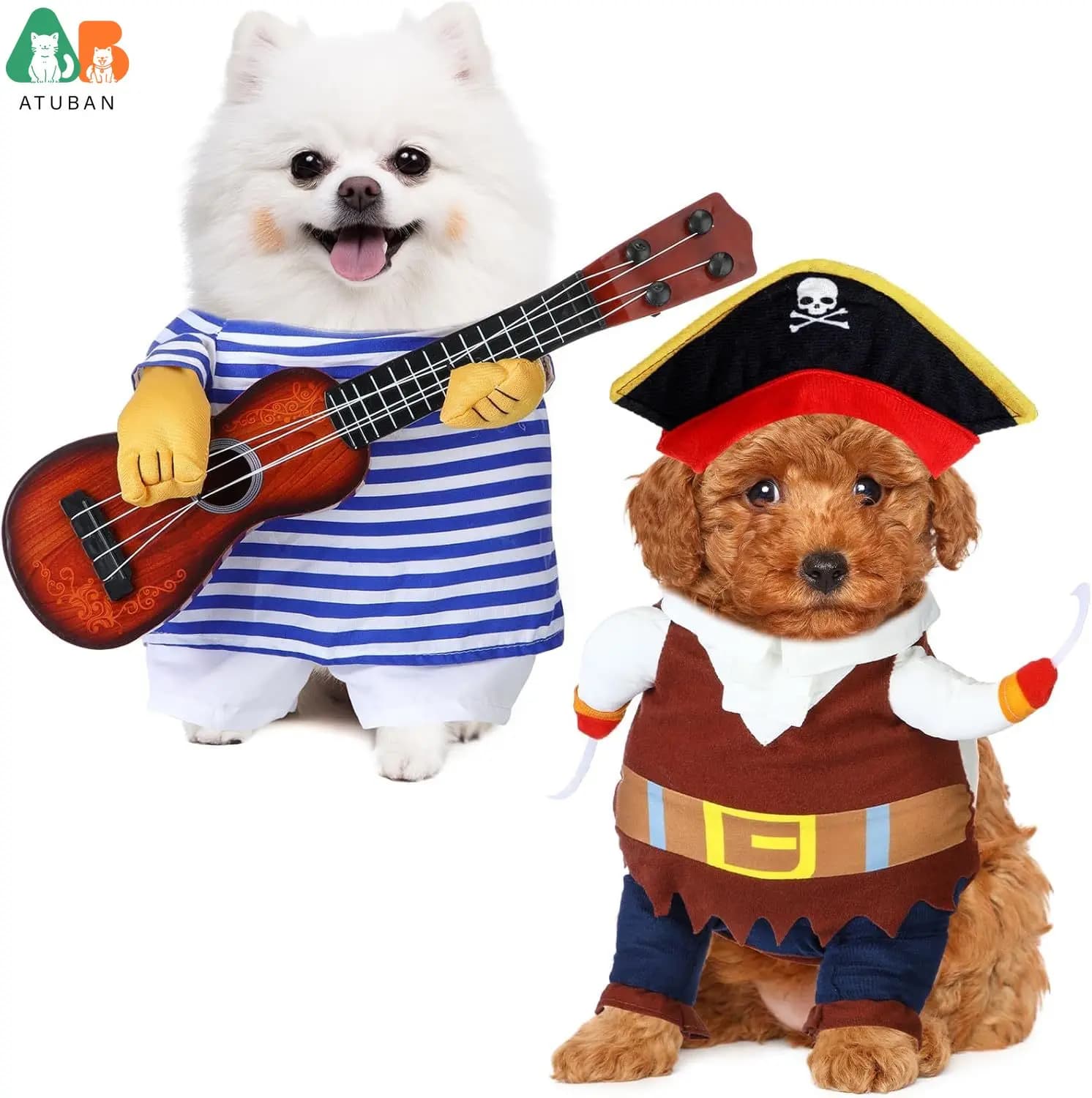 2 pezzi costume da cowboy per cani stile cavaliere costume da compagnia con bambola e cappello divertenti costumi di Halloween per vestiti per animali domestici abbigliamento cosplay