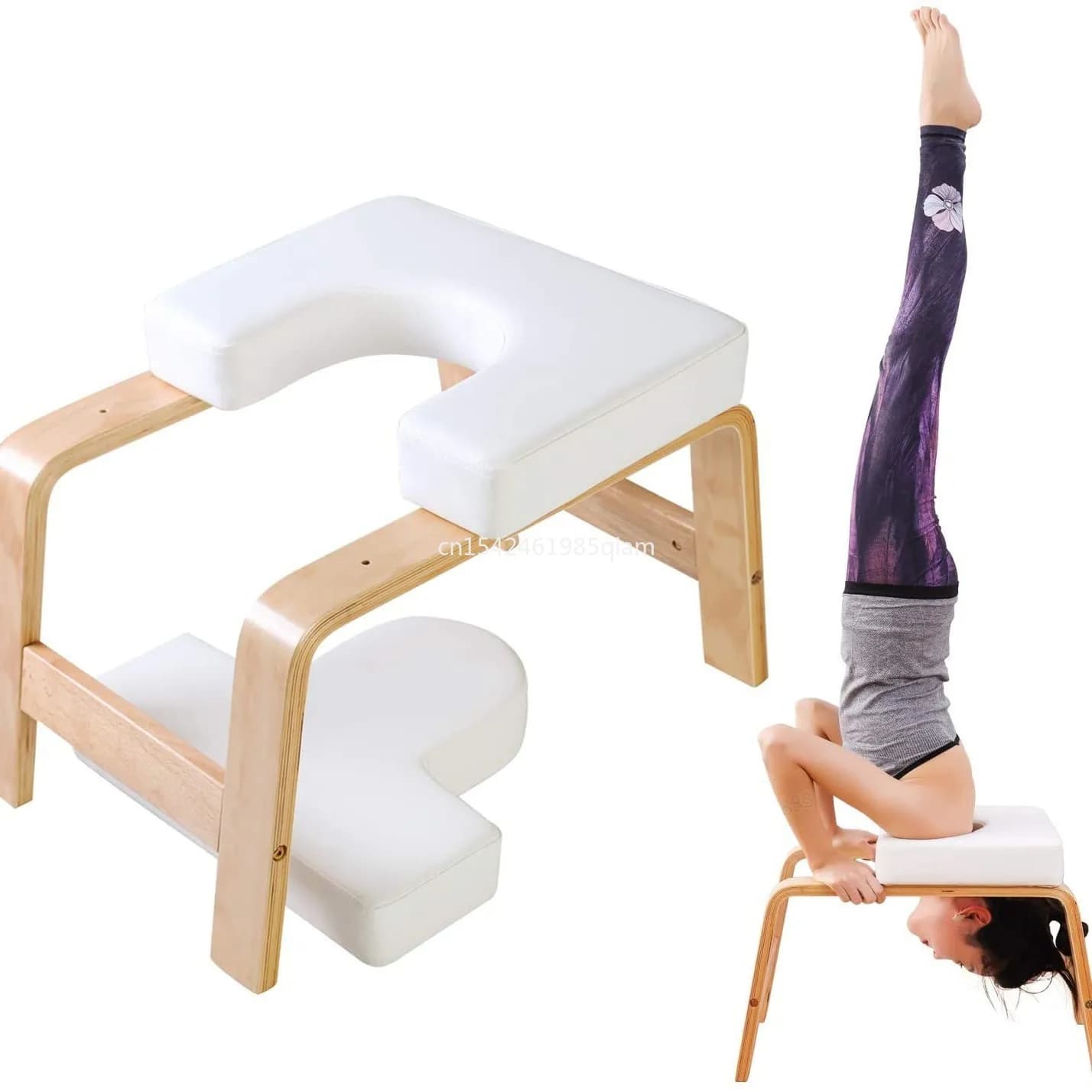 Inverted Chair Yoga Headstand Bench Solid Birch Wood Yoga Inversion Chair Relieve Fatigue and Shape The Body