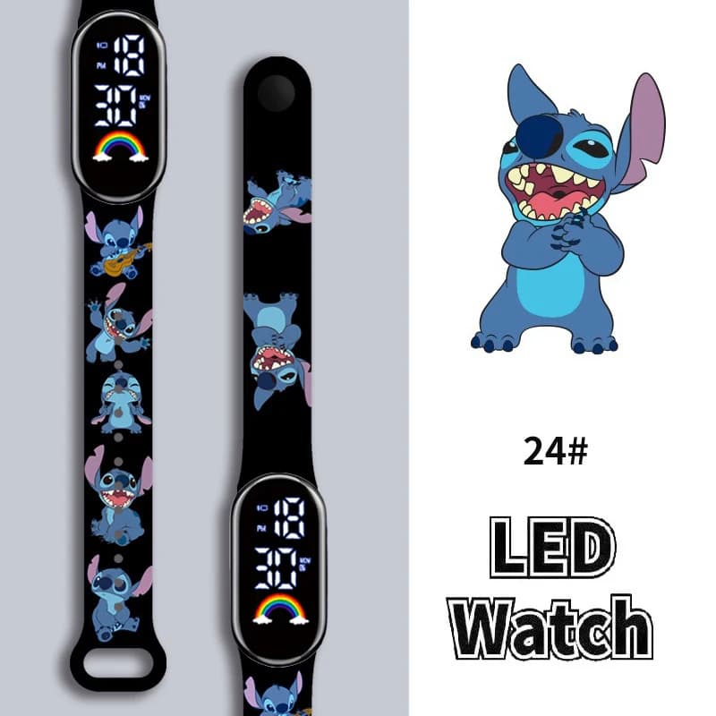 Disney Cartoon Stitch orologi per bambini ragazze Fashion bracciale LED orologio da donna orologio elettronico digitale impermeabile per bambini