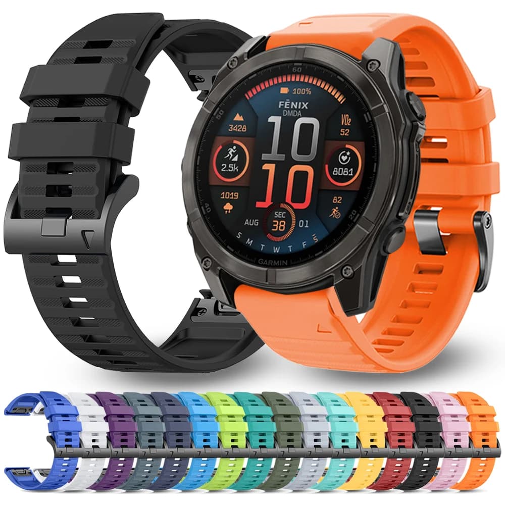 Cinturino QuickFit in silicone da 26mm 22mm per Garmin Fenix 7X 8 7 47mm 51mm/6X 6 Pro 5 5X Plus 3HR Tactix 8 7 Sostituisci il cinturino