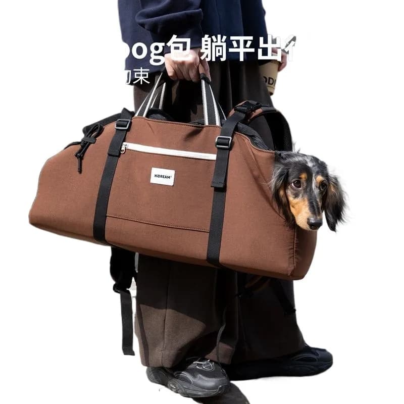 Dachshund Baguette Pet Carrier Backpack Hands-Free Dog Cat Travel Bag Outdoor Hiking Breathable Mesh