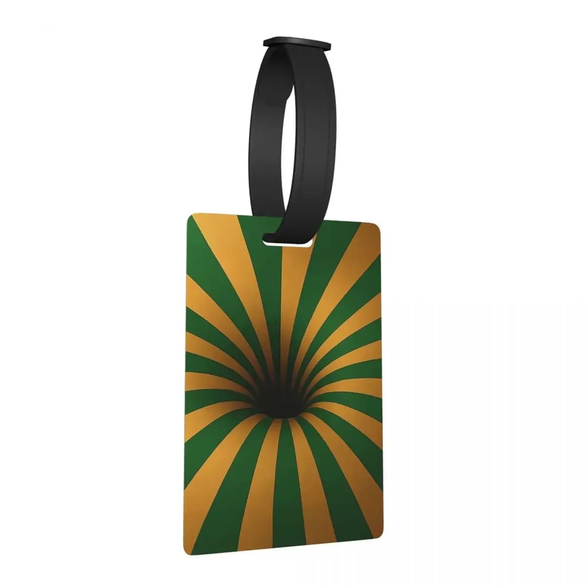 Etichette per bagagli con illusione vortice 3D in oro verde Accessori per valigie Moda da viaggio Etichetta per imbarco per bagagli Porta etichette ID Nome Indirizzo