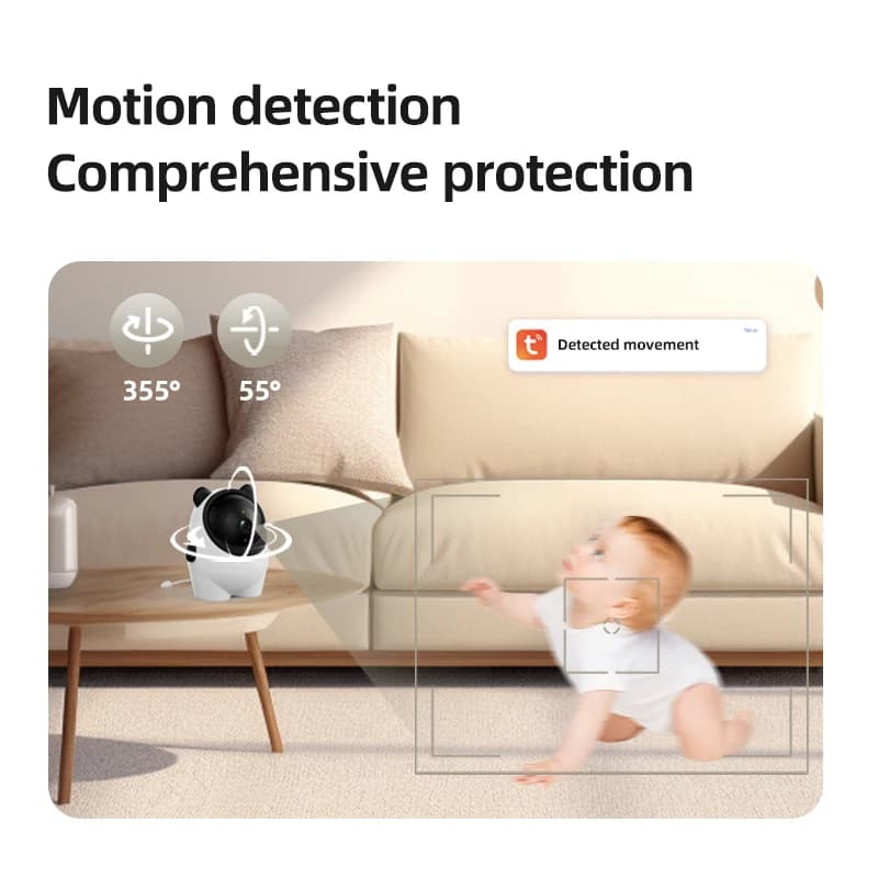 Telecamera Intelligente Danmini per Monitoraggio di Animali Domestici e Bambini, WIFI, HD 2K, Controllo APP, Telecamera con Infrarossi e Laser per Divertimento Animali, Telecamera per Porta