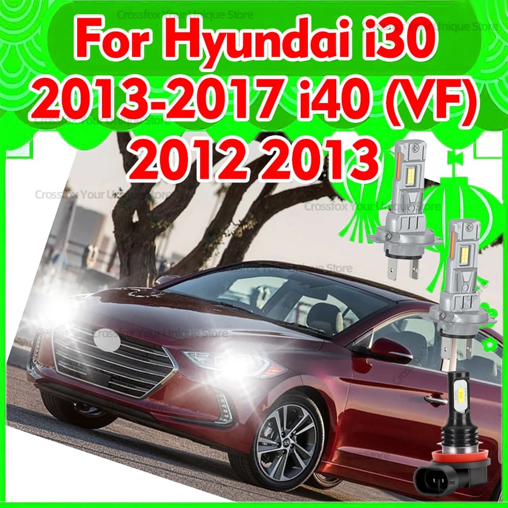2/6x Fari a LED 6000K 3570 CSP Lampadine fendinebbia per Hyundai i30 2013 2014 2015 2016 2017 i40 (VF) 2012 2013 Abbaglianti e anabbaglianti 30000LM