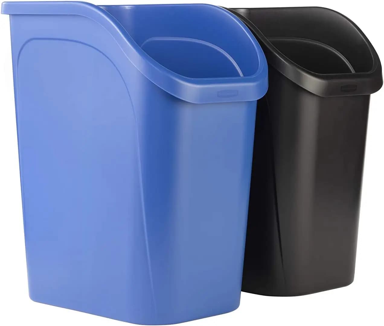 Cestino per rifiuti piccolo da sottolavello Rubbermaid, confezione da 2, blu e nero, per riciclo/liquami, 9,4 galloni, adatto per installazione sotto lavello/scrivania/mobiletto