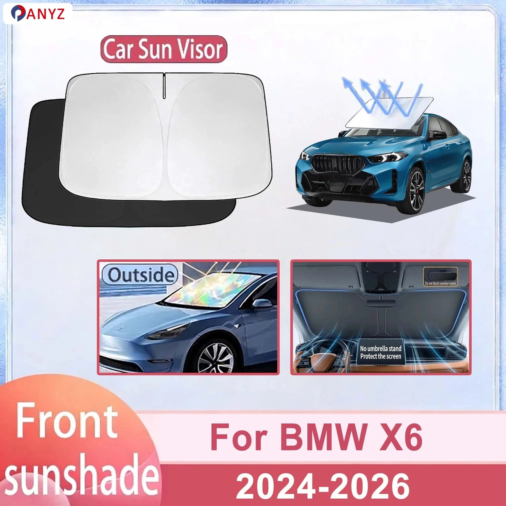For BMW X6 2024-2026 Car Windshield Sunshade Cover Front Window Sun Shade Heat Insulation Summer Auto Accessories