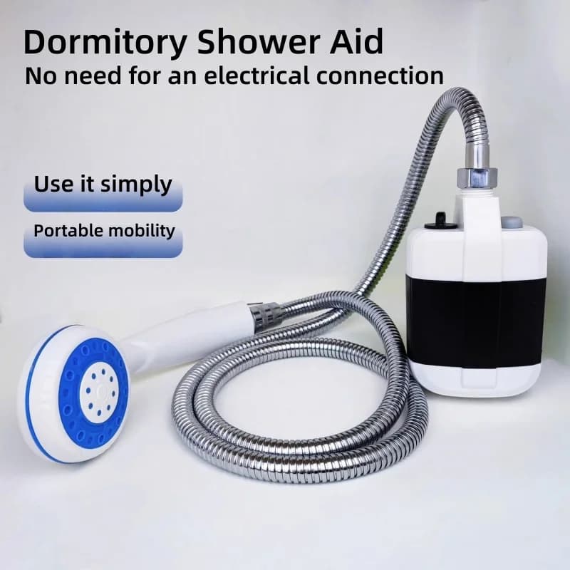 Outdoor bathing device, electric water pump for bathing, bathing device for student dormitories, portable complete shower set