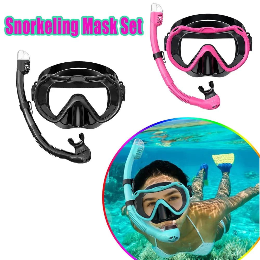 Snorkel Dry Top Set, Underwater Mask, Snorkeling Equipment, Diving Occhialini, Respiratory Tube Anti-sting, Anti-infiltration, Silicone Gasket, Travel