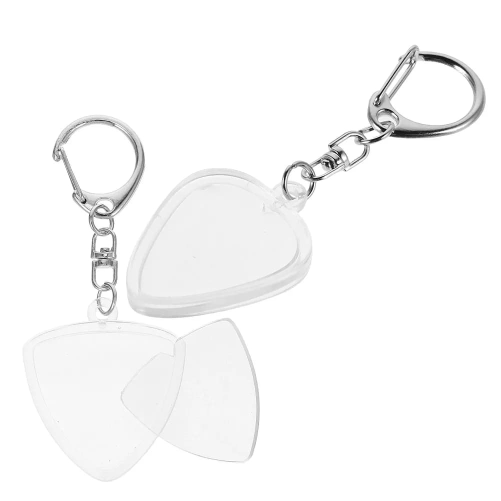 2 Pezzi Porta Plettri Trasparente Compatto, Custodia Organizer Portatile per Plettri da Chitarra, Scatola Contenitore per Plettri da Viaggio e Uso Quotidiano