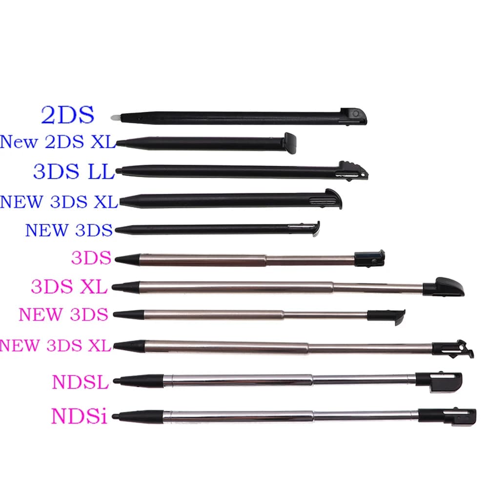 1 Piece Telescopic Stylus in Metal Plastic Touch Screen Pen for 2DS 3DS New 2DS LL XL New 3DS XL For NDSL DS Lite NDSi NDS Wii