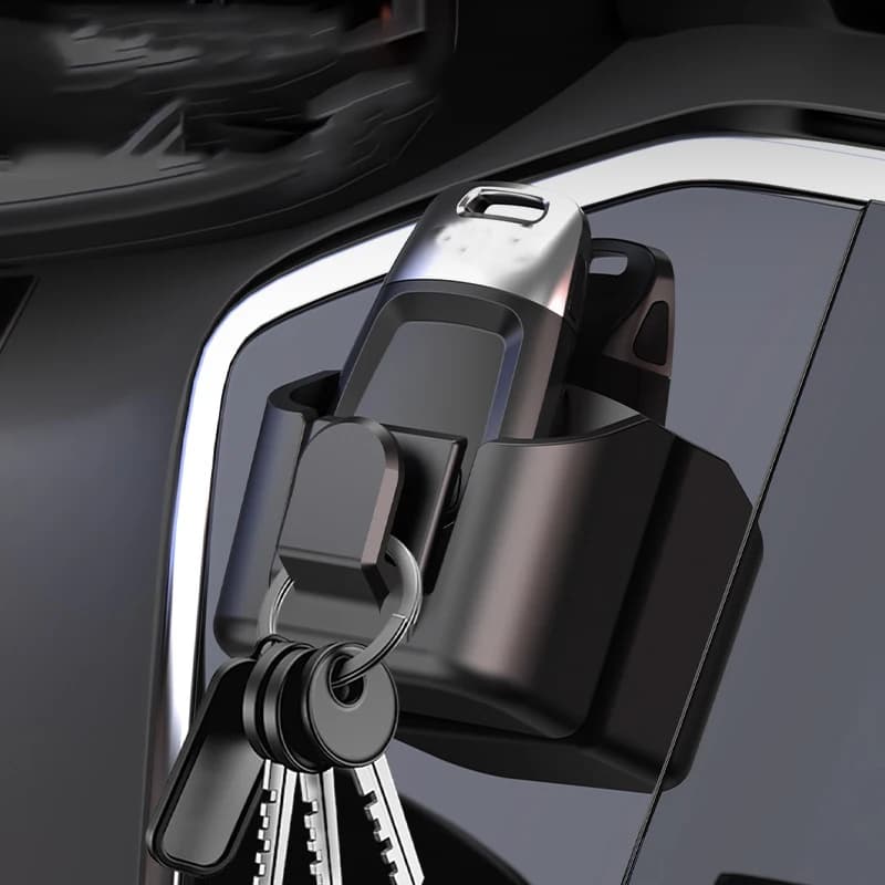 Clip portachiavi per auto Scatola portaoggetti multifunzionale per chiavi per auto e gancio Organizzatore universale per cruscotto Supporto adesivo senza traccia per scheda