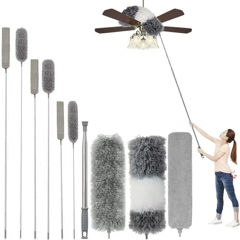 Duster Brush Household Telescopic Microfiber Gap Duster Long Handle Mop Car Furniture Cleaning Brush Household Cleaning Tool