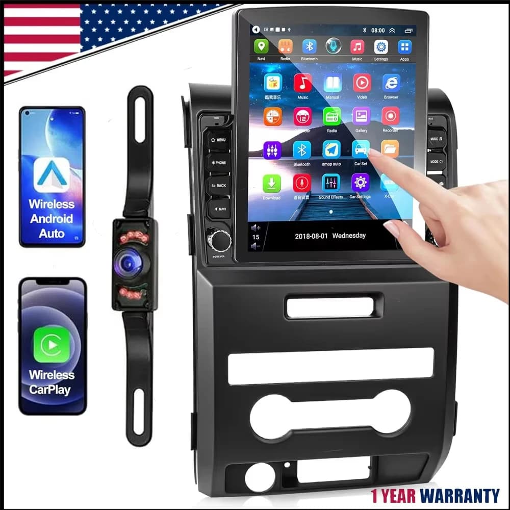 9.7inch New Android 13 Touch Car Radio Stereo GPS Navigation For Ford F150 2009-2014 Support Carplay Android Auto Car Screen Multimedia Player With Bluetooth WiFi FM/RDS DSP SWC AHD Camera